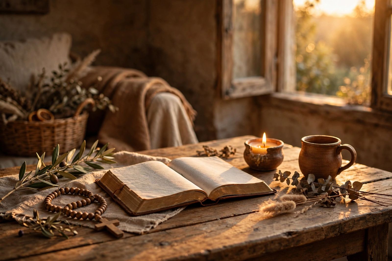Homme en prière avec un livre de salmos